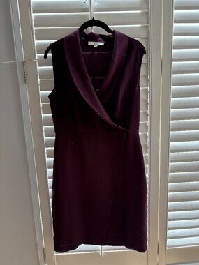 Lark & Ro Sleeveless Wrap Dress Plum Sz 6 NWOT